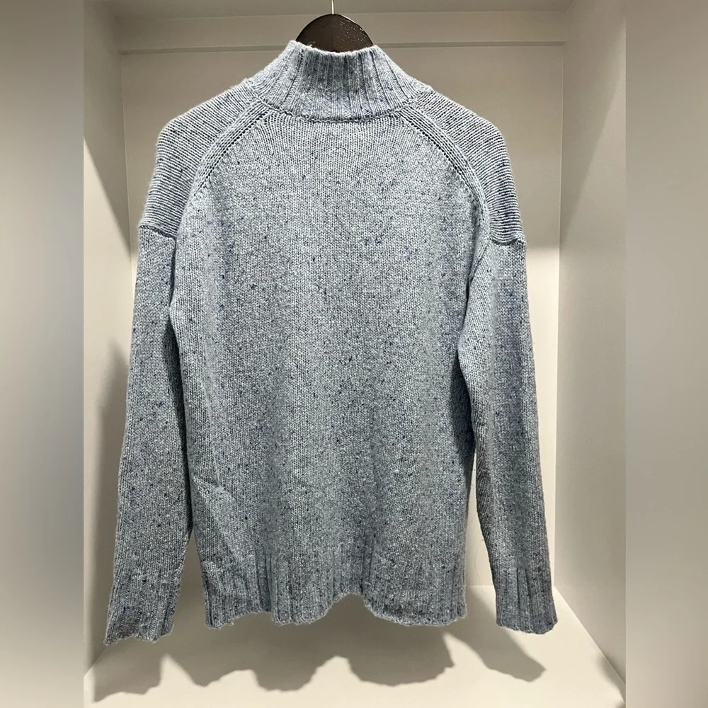 J. Crew Relaxed Turtleneck Sweater in Donegal Wool light blue CE715 cozy XS